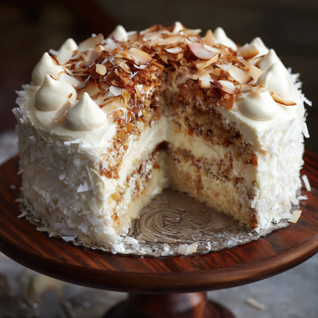 herry Coconut Cream Cake Recipe 2 herry Coconut Cream Cake Recipe - Recipe Image