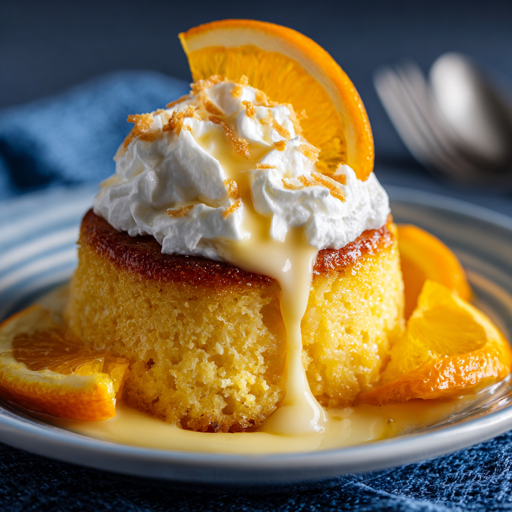 Orange Vanilla Pudding Cake Recipe 2 Orange Vanilla Pudding Cake Recipe - Recipe Image