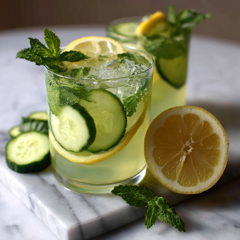 Cucumber Lemon Mint Drink Recipe 2 Cucumber Lemon Mint Drink Recipe - Recipe Image