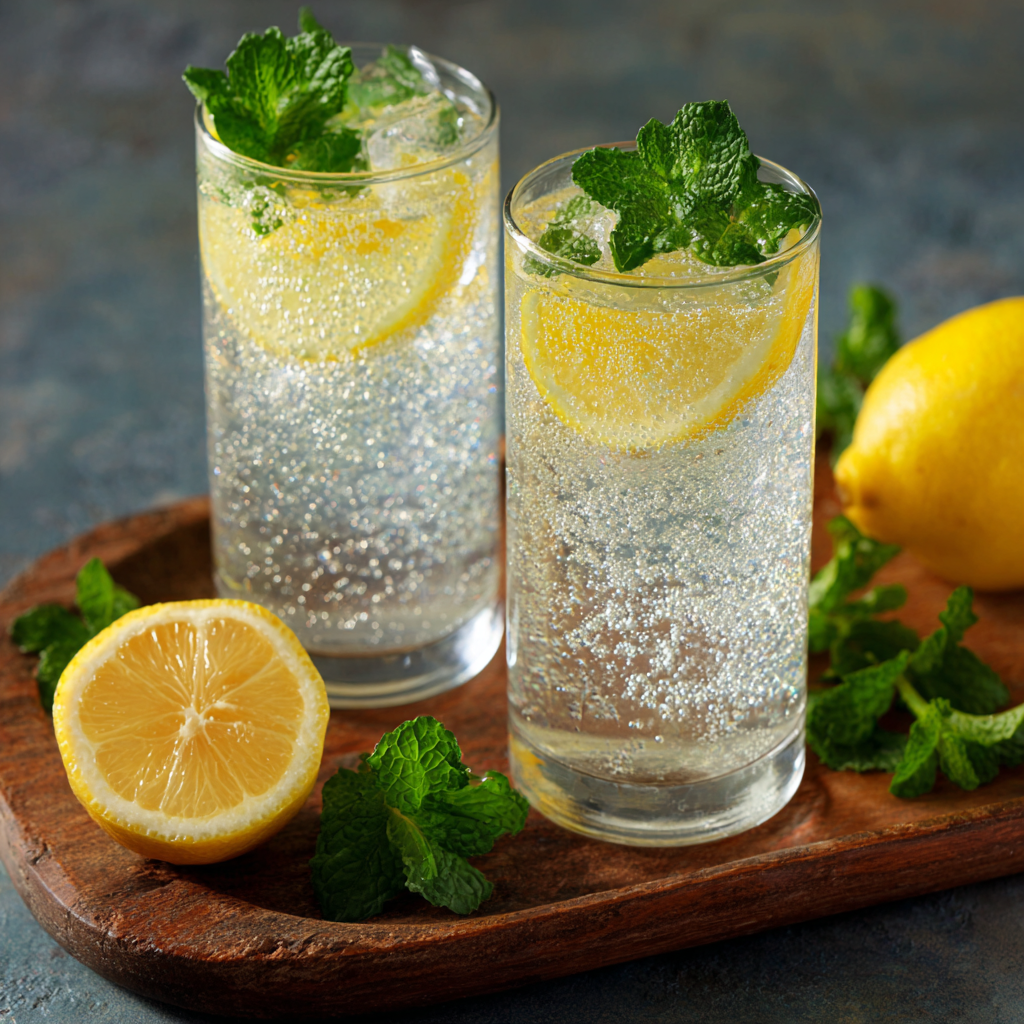 Sparkling Lemon Mint Soda Recipe 3 Sparkling Lemon Mint Soda Recipe - Recipe Image
