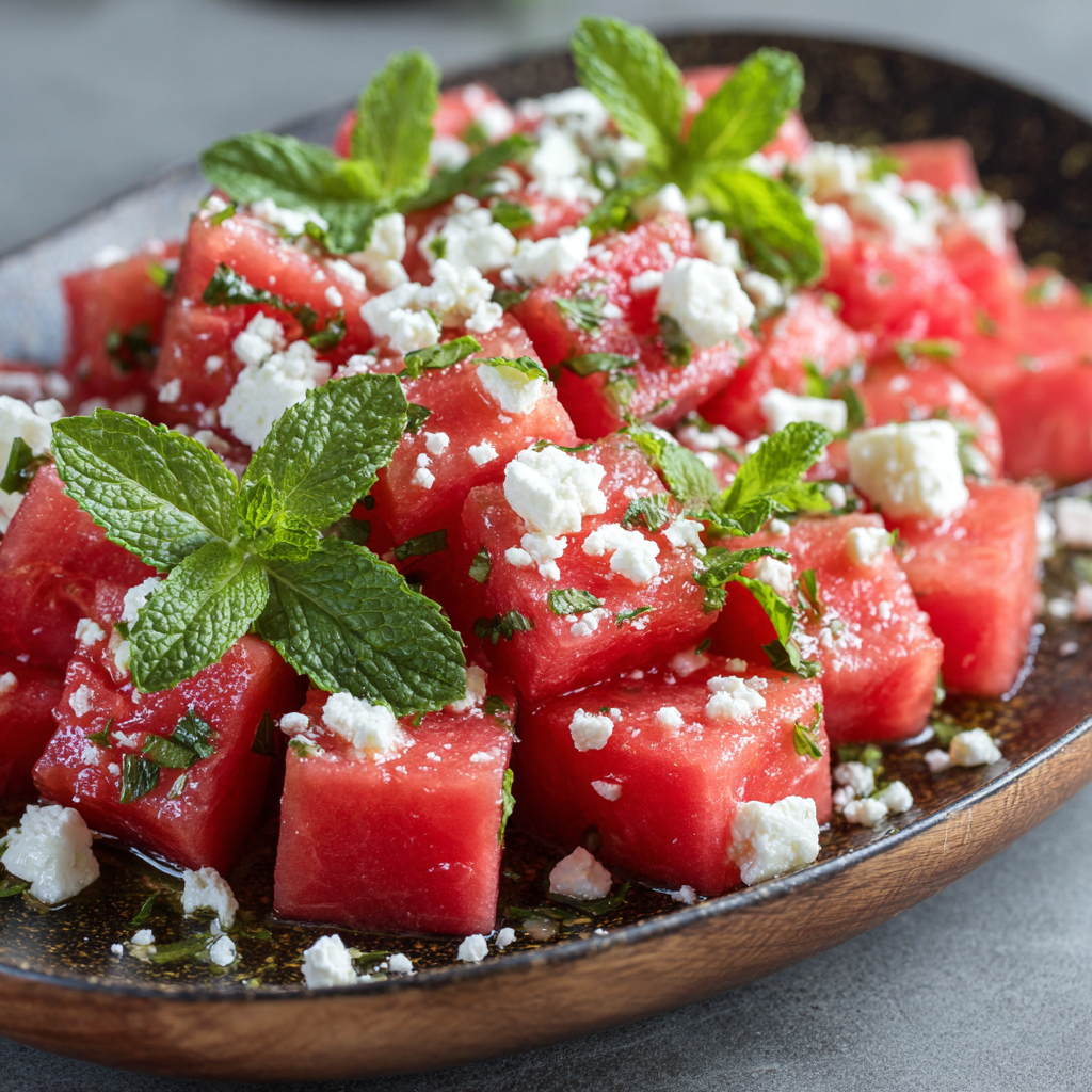 Watermelon Feta Mint Salad Recipe - Recipe Image