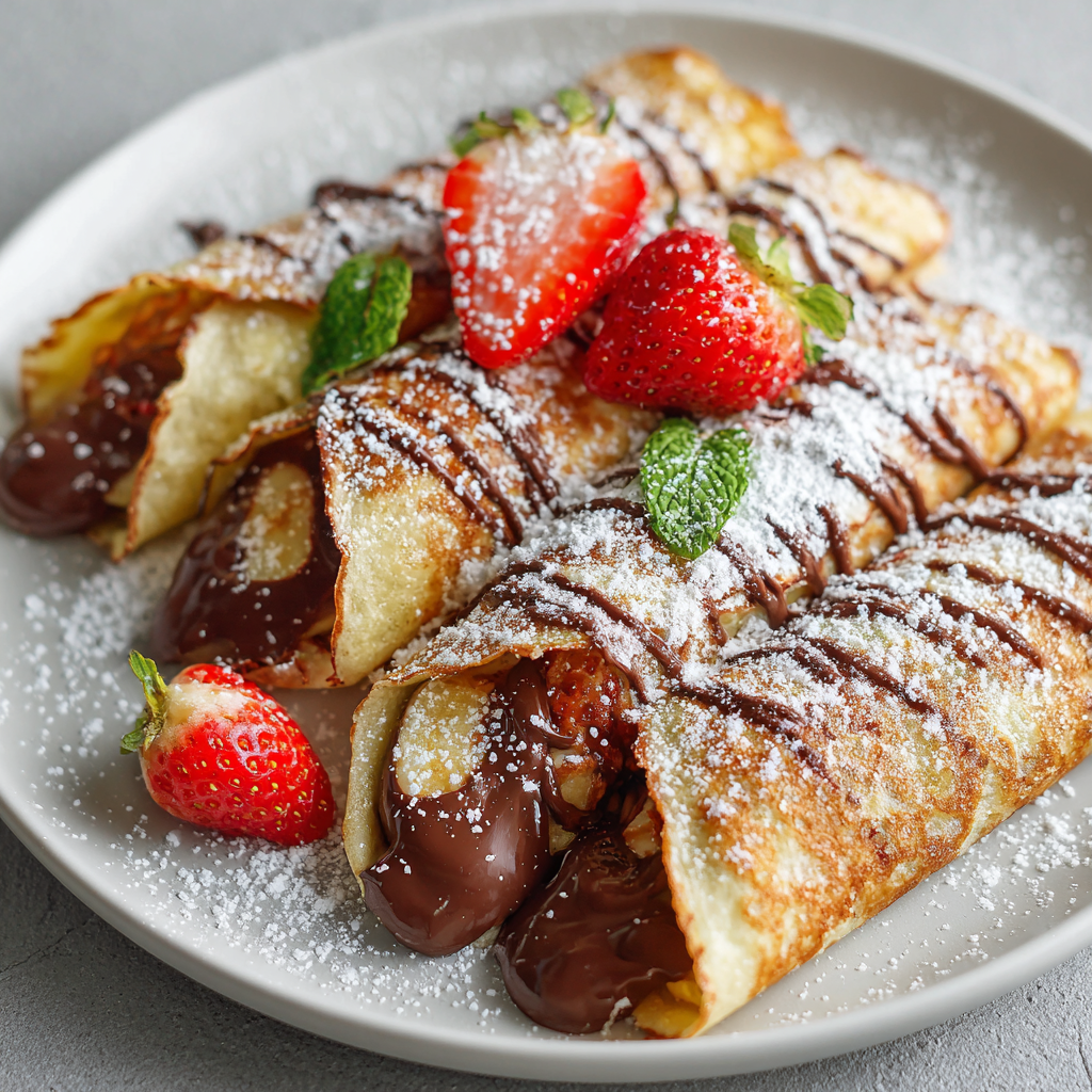 Nutella Stuffed Crepes Recipe - Recipe Image