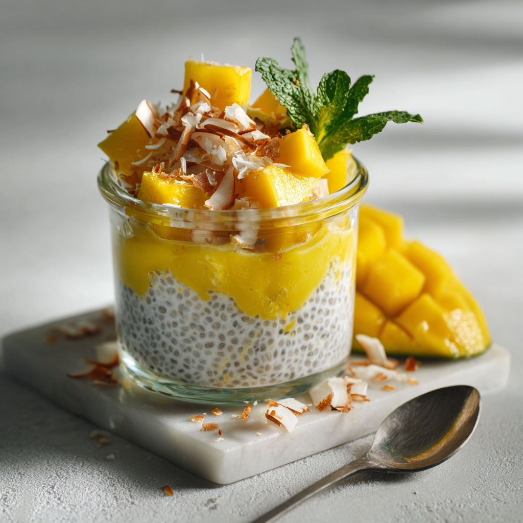 Mango Coconut Chia Pudding Recipe - Recipe Image