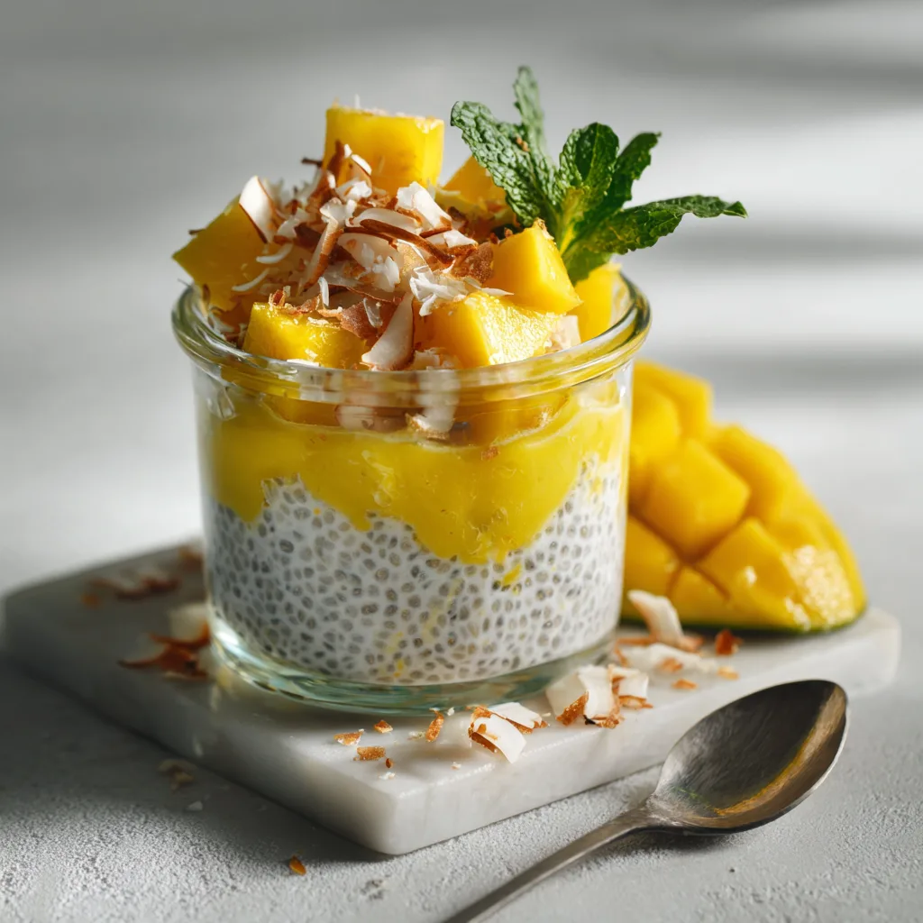 Mango Coconut Chia Pudding Recipe - Recipe Image