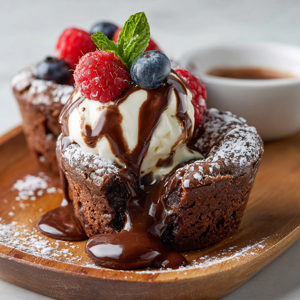 Chocolate Lava Brownie Cups Recipe - Recipe Image