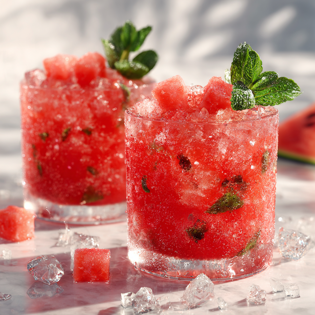 Watermelon Mint Slush Recipe 3 Watermelon Mint Slush Recipe - Recipe Image