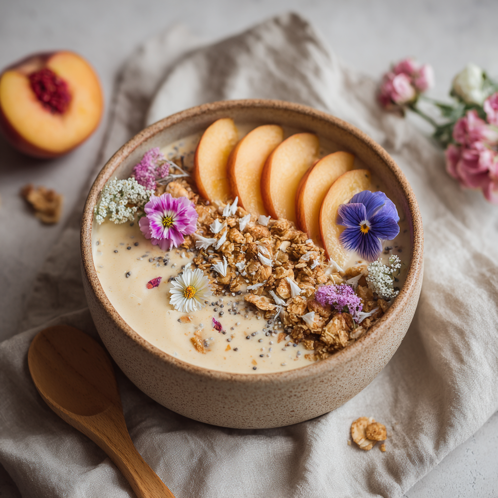 Peach Vanilla Smoothie Bowl Recipe - Recipe Image