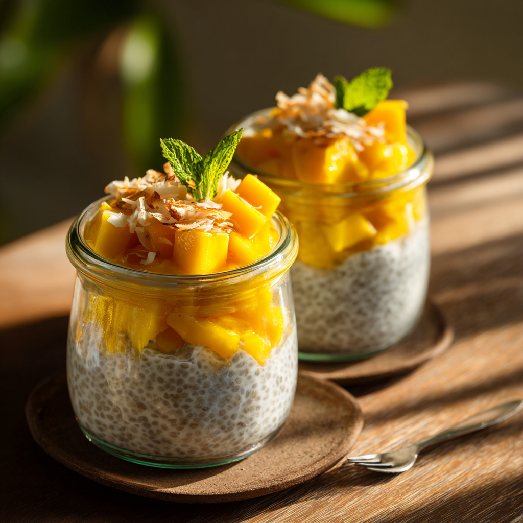 Mango Coconut Chia Pudding Recipe - Recipe Image