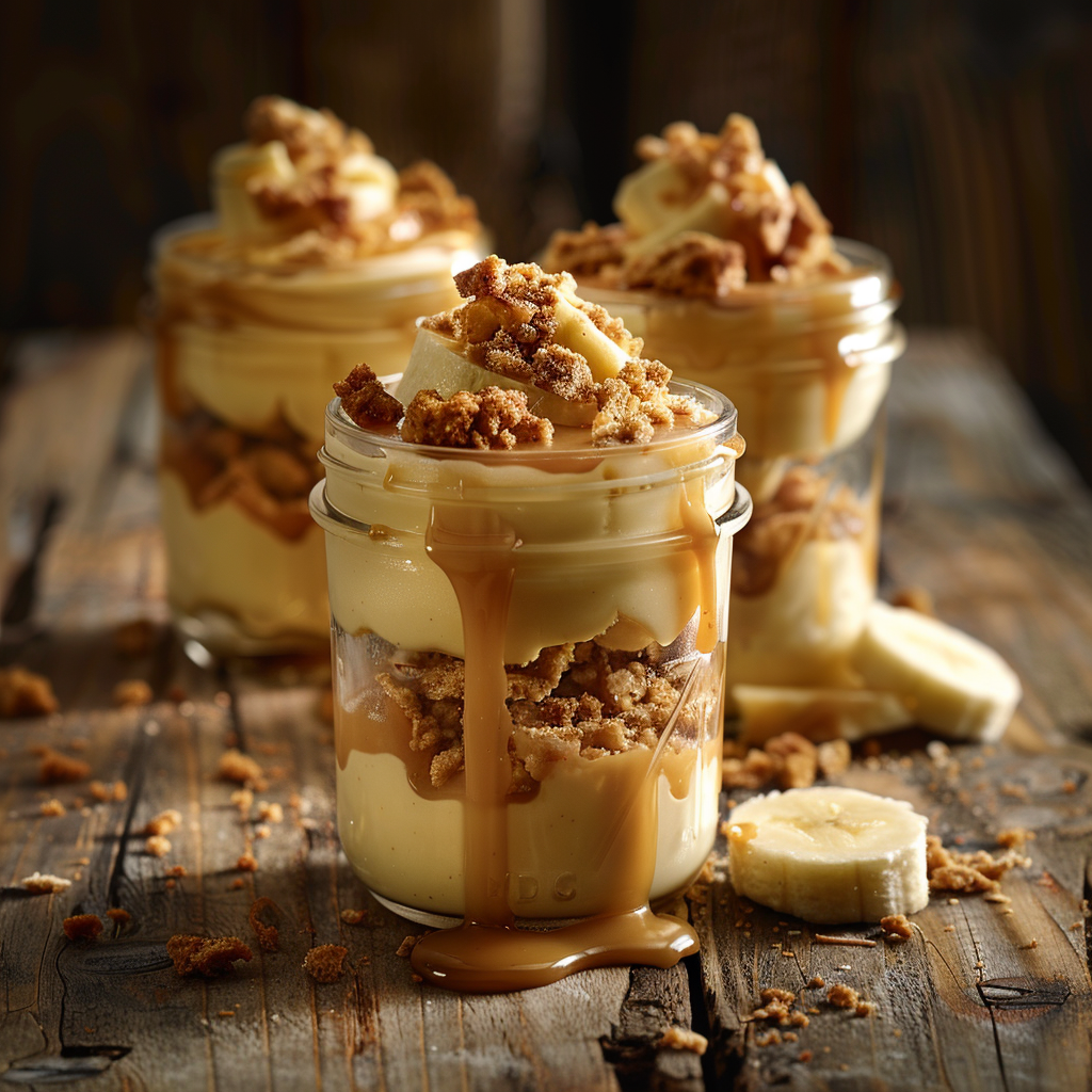 Banana Caramel Pudding Jars Recipe 3 Banana Caramel Pudding Jars Recipe - Recipe Image
