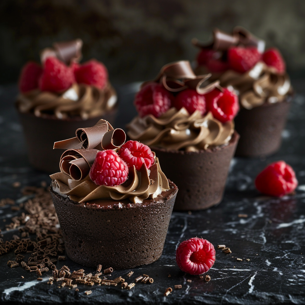 Raspberry Chocolate Mousse Cups Recipe - Recipe Image