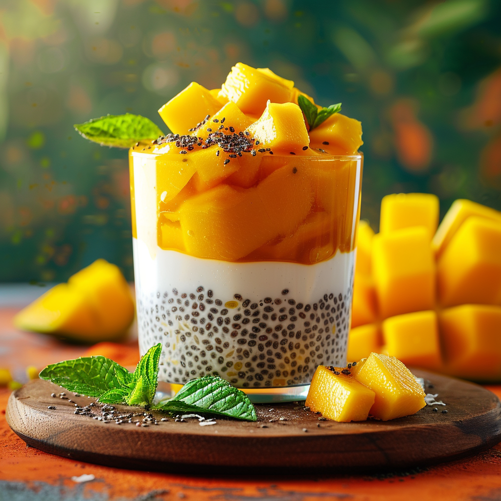 Mango Coconut Chia Parfait Recipe - Recipe Image