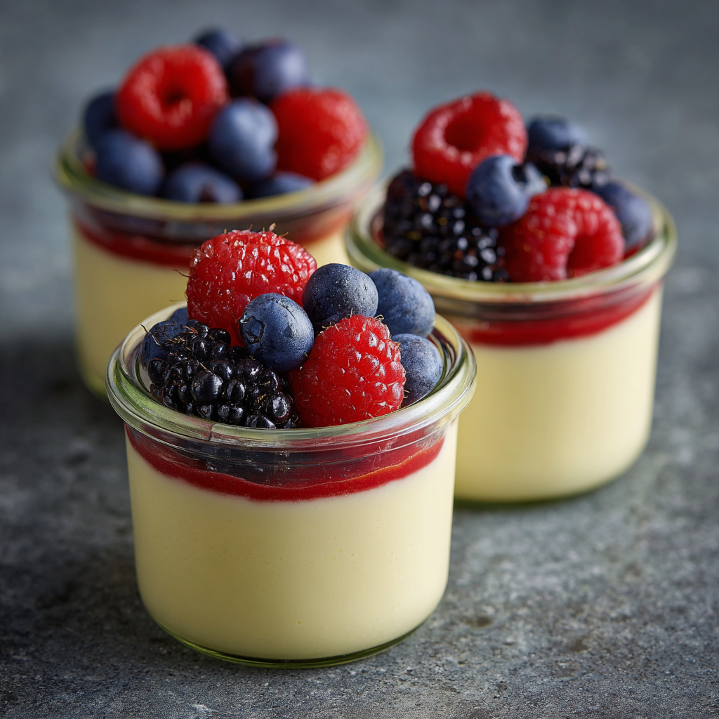Vanilla Berry Custard Jars Recipe - Recipe Image