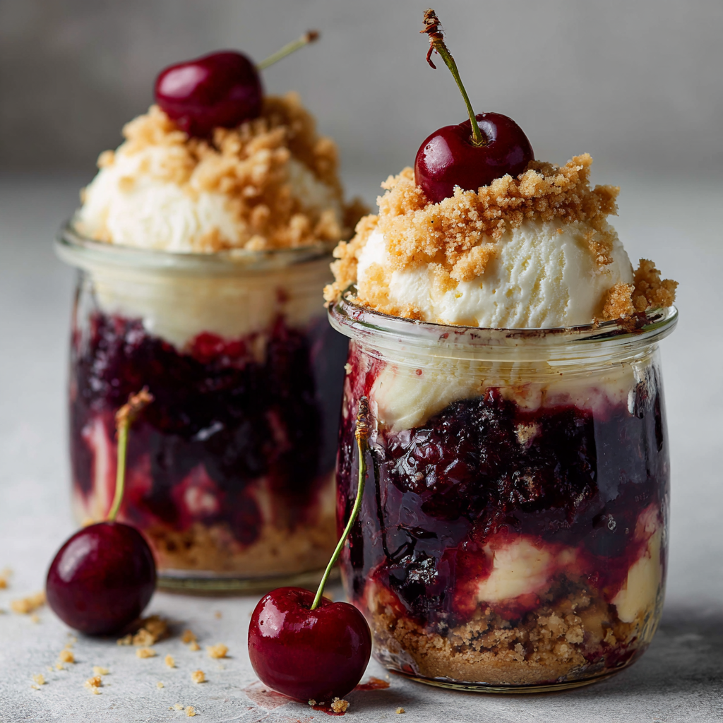 Cherry Vanilla Crumble Jars Recipe - Recipe Image
