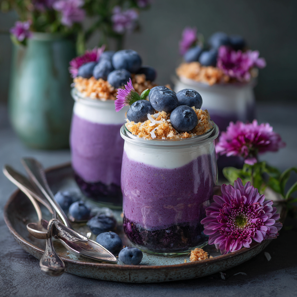 Blueberry Coconut Mousse Jars Recipe 2 Blueberry Coconut Mousse Jars Recipe - Recipe Image