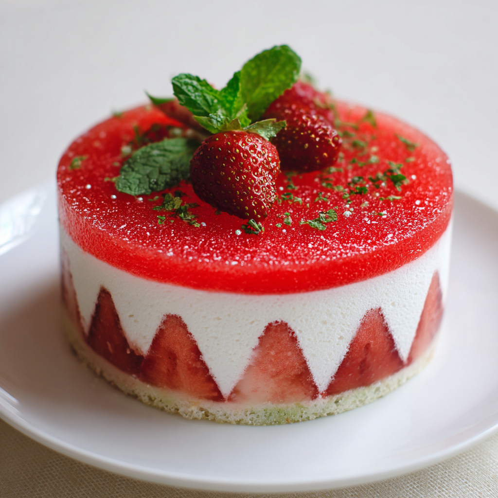atermelon Strawberry Dessert Cake Recipe - Recipe Image