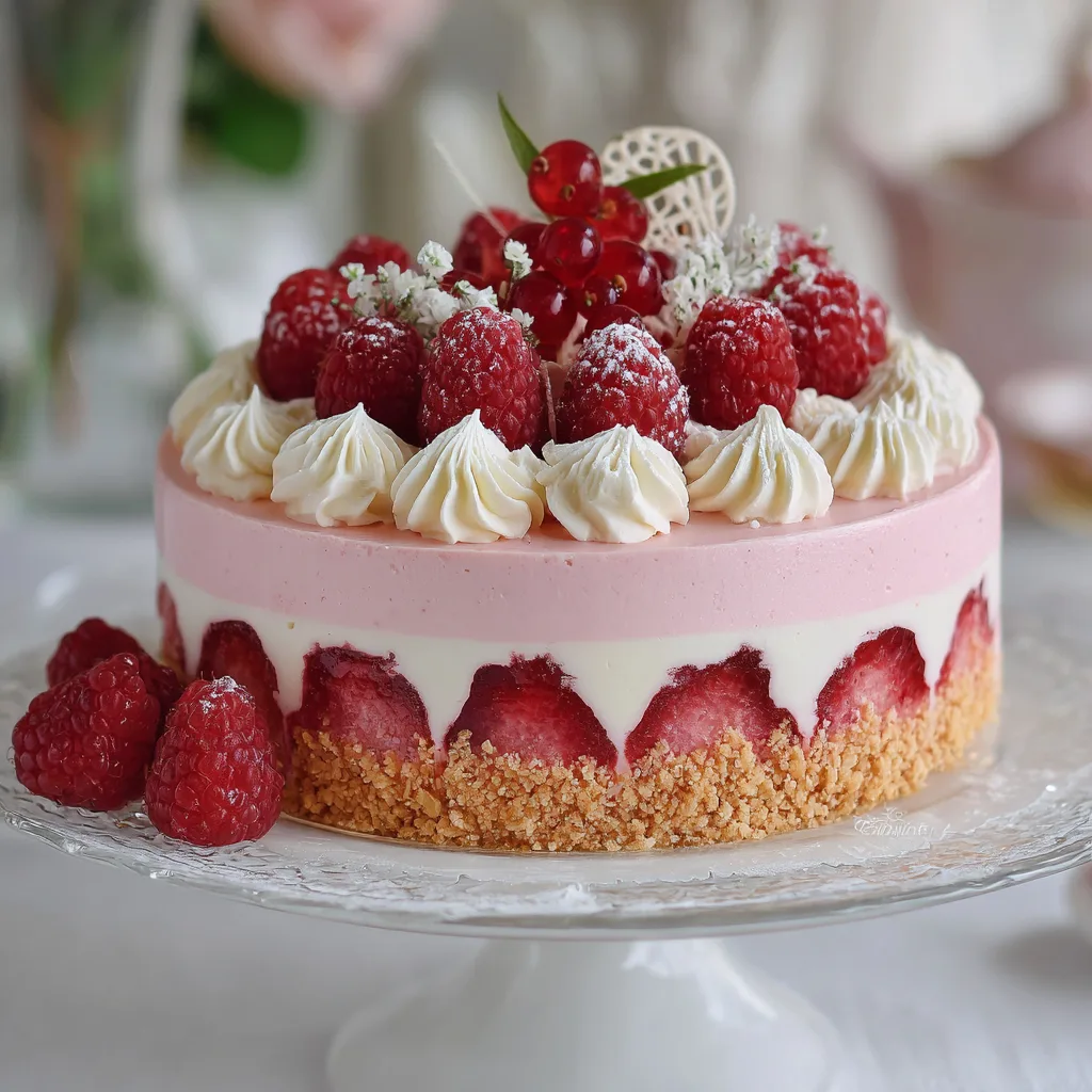 Raspberry Vanilla Mousse Cake Recipe - Recipe Image