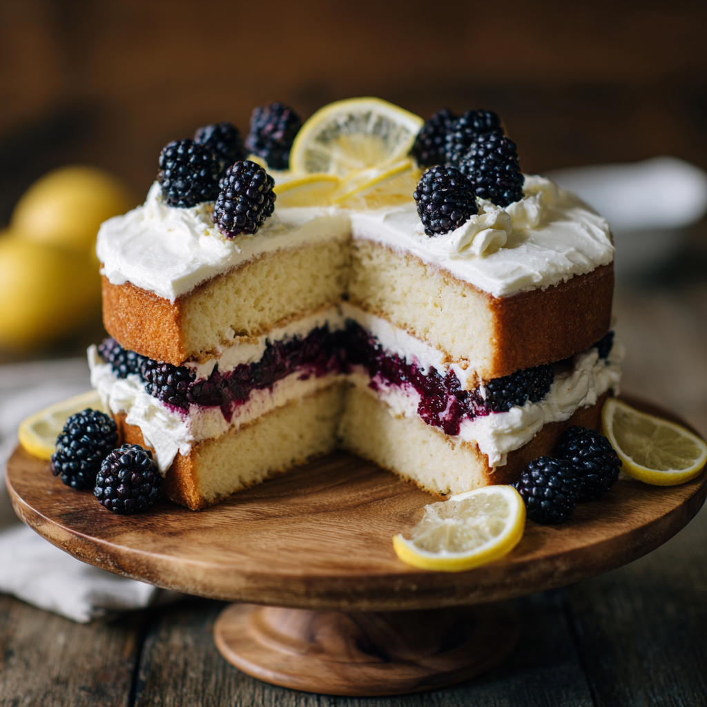 Blackberry Lemon Cream Cake Recipe 2 Blackberry Lemon Cream Cake Recipe - Recipe Image