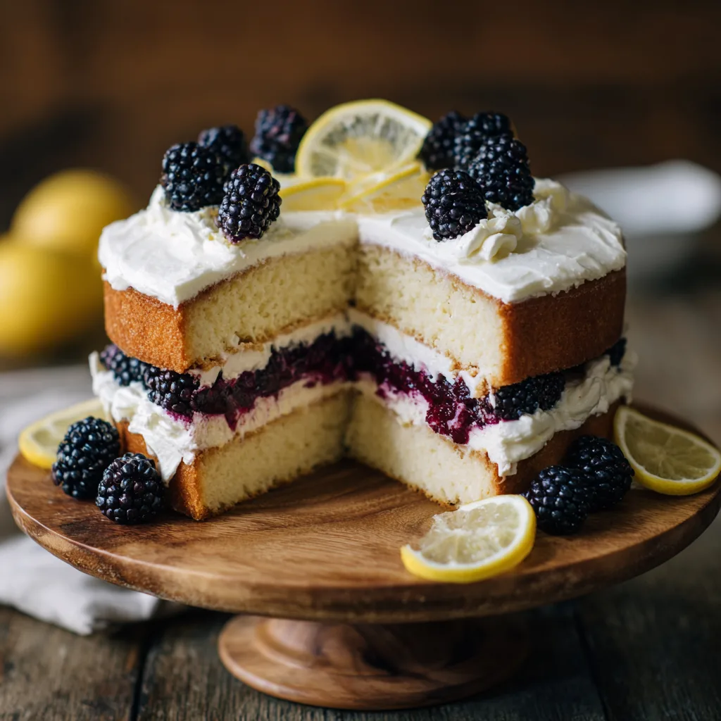 Blackberry Lemon Cream Cake Recipe 2 Blackberry Lemon Cream Cake Recipe - Recipe Image