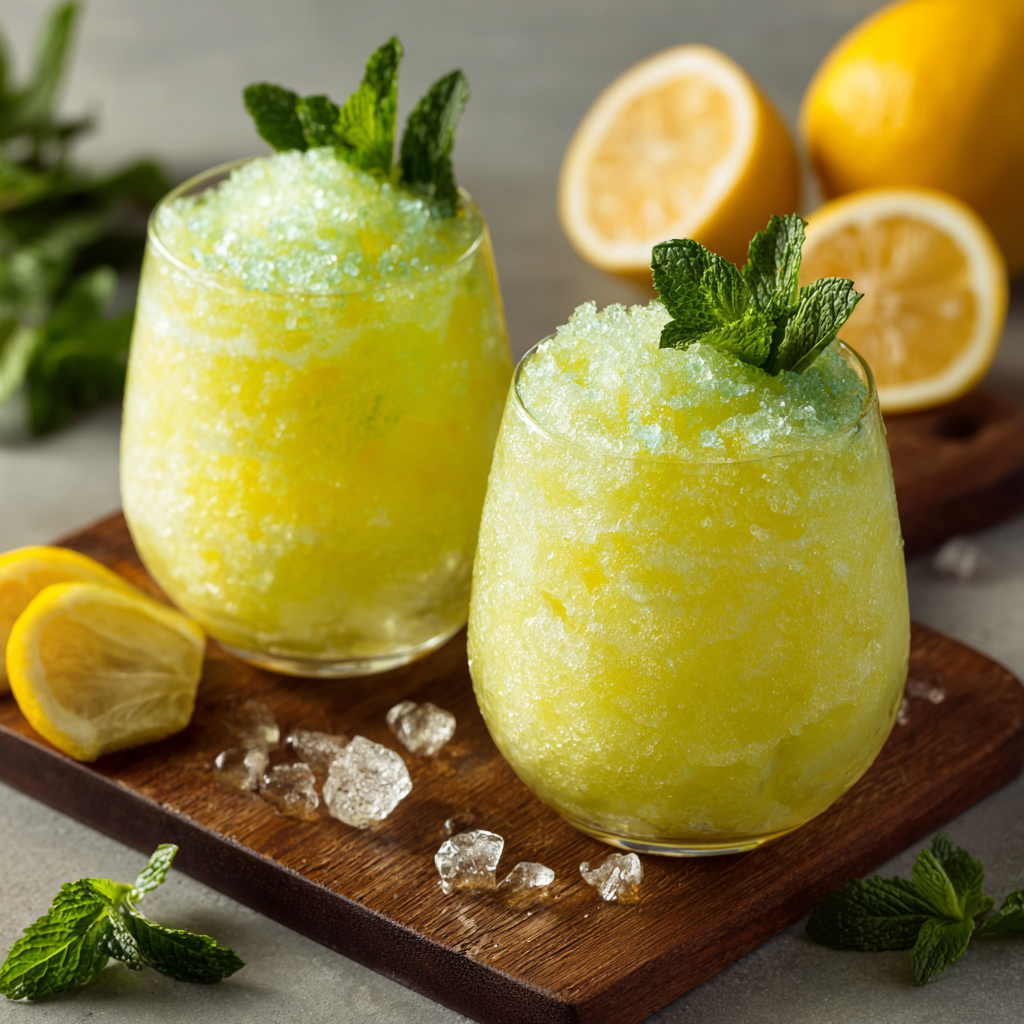 rozen Lemon Mint Slush Recipe 2 rozen Lemon Mint Slush Recipe - Recipe Image